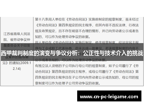 西甲裁判制度的演变与争议分析：公正性与技术介入的挑战